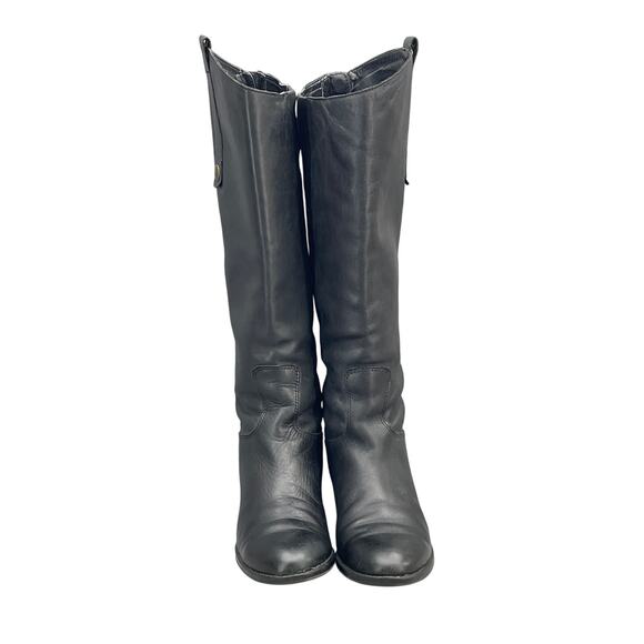 Sam Edelman Penny Black Leather Tall Back Zip Riding Boots Women 6.5M - Picture 6 of 16